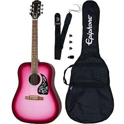 Foto van Epiphone starling acoustic guitar player pack hot pink pearl akoestische westerngitaar set