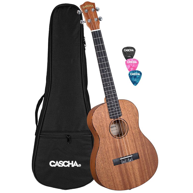 Foto van Cascha hh 2243 bariton ukelele mahonie met gigbag