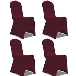 Foto van Vidaxl stoelhoes stretch 4 stuks bordeaux