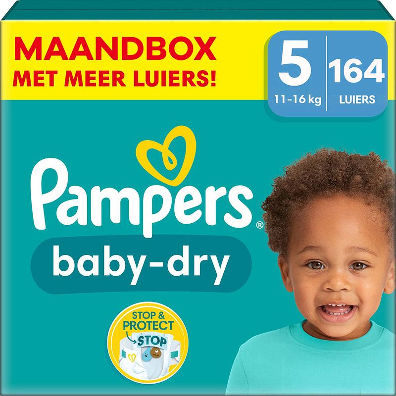 Foto van Pampers - baby dry - maat 5 - maandbox - 164 luiers
