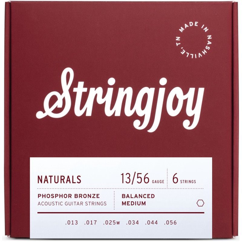 Foto van Stringjoy naturals ac6 medium 13-56 snarenset voor westerngitaar