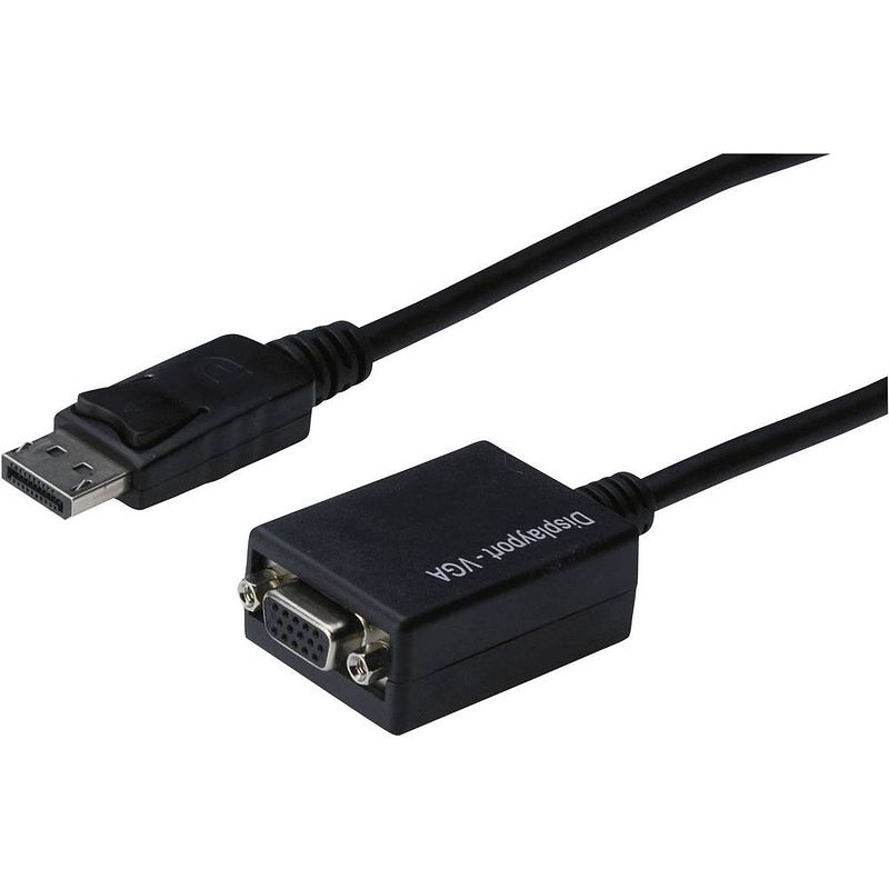 Foto van Digitus ak-340403-001-s displayport / vga adapter [1x displayport stekker - 1x vga-bus] zwart 15.00 cm