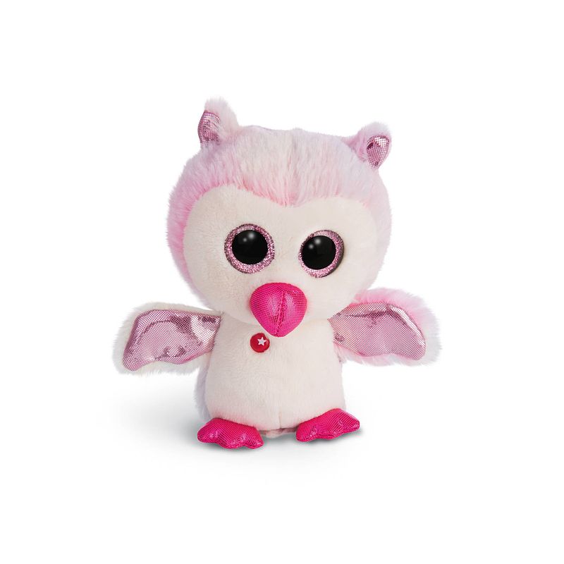 Foto van Nici knuffel glubschis uil junior 15 cm pluche wit/roze