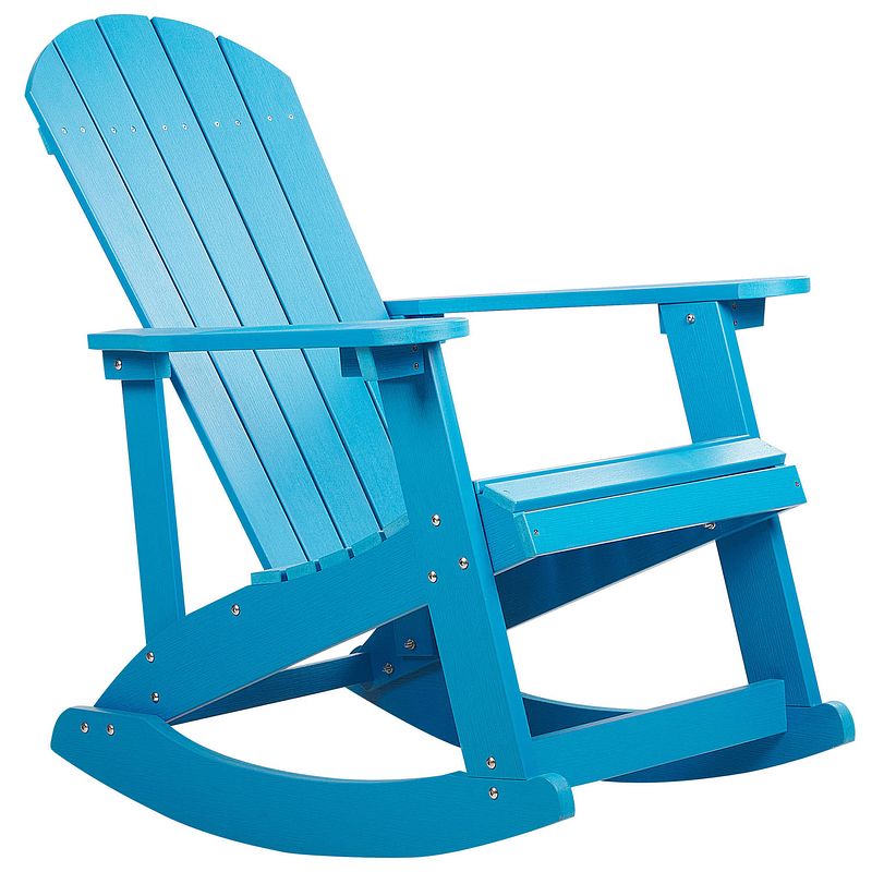 Foto van Beliani adirondack - schommelstoel-blauw-kunsthout