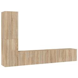 Foto van The living store tv-meubel set sonoma eiken - 2x 80x30x30cm - 2x 30.5x30x60cm