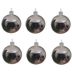 Foto van 12x glazen kerstballen glans zilver 8 cm kerstboom versiering/decoratie - kerstbal