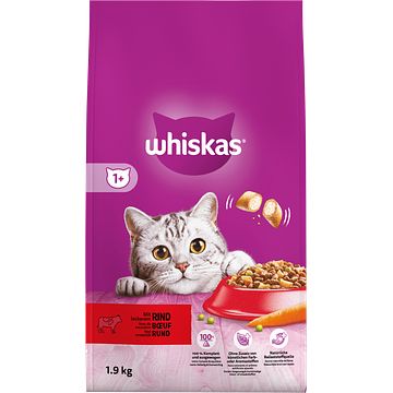 Foto van Whiskas adult kattenbrokken rund zak 1, 9kg bij jumbo