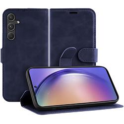 Foto van Just in case premium wallet case voor samsung a55 telefoonhoesje blauw