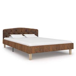 Foto van The living store bedframe - klassiek houten - 120x200 cm - bruin