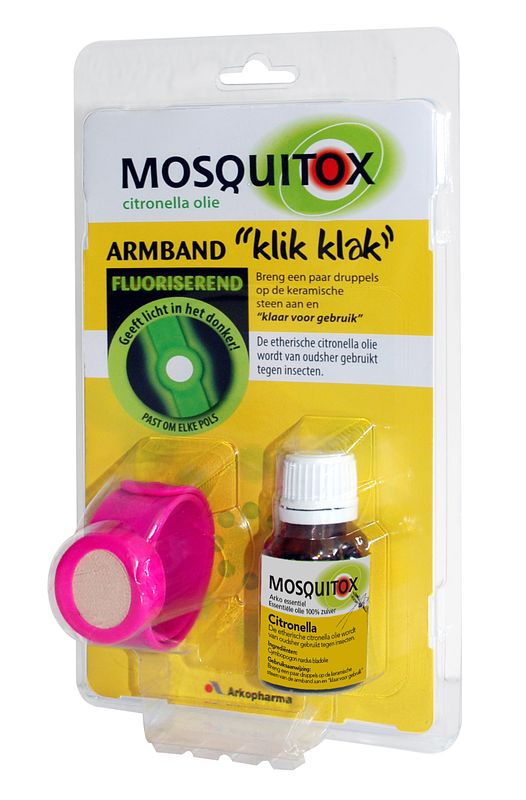 Foto van Mosquitox armband met olie 1st