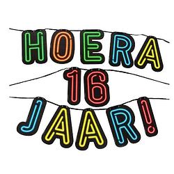 Foto van Paper dreams slinger neon hoera 16 jaar! junior karton