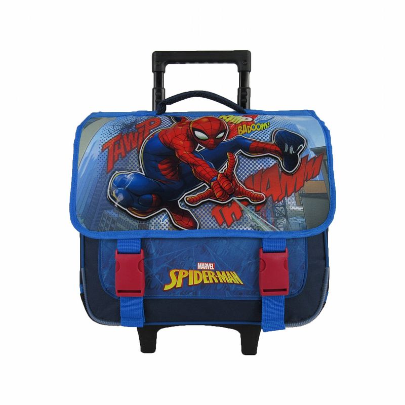 Foto van Spiderman schooltas boekentas trolley jongens 38 x 14 x 34 cm