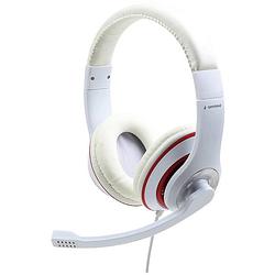 Foto van Gembird over ear headset kabel wit, rood volumeregeling, headset