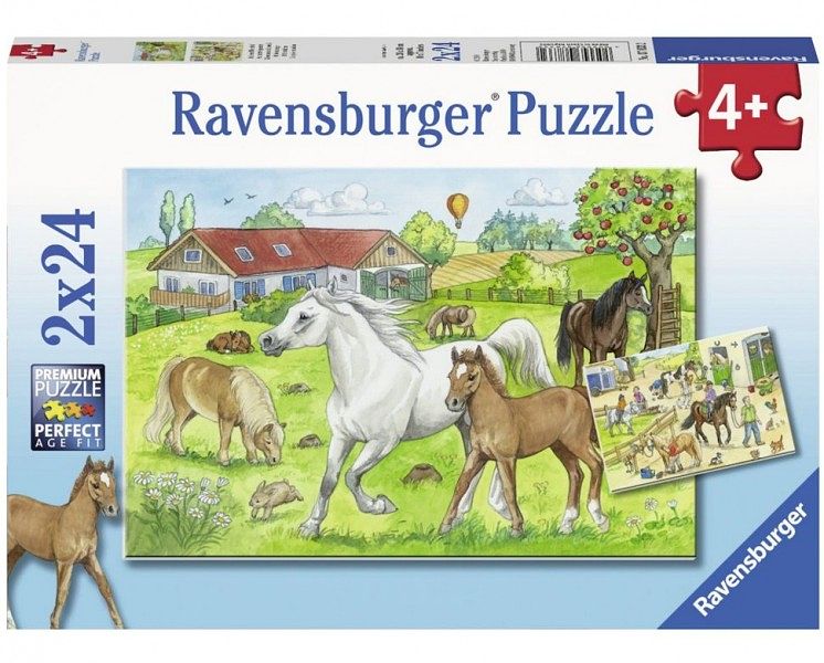 Foto van Ravensburger puzzel op de manege (2x24)