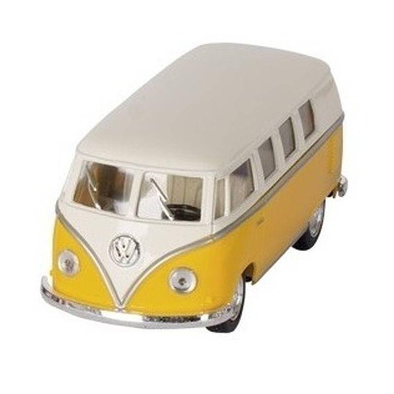 Foto van Modelauto volkswagen t1 two-tone geel/wit 13,5 cm - speelgoed auto schaalmodel - miniatuur model