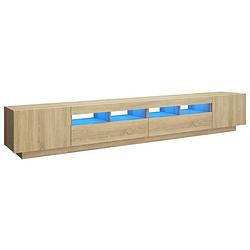 Foto van The living store tv-meubel - tv-meubel met led-verlichting - 260x35x40 cm - sonoma eiken