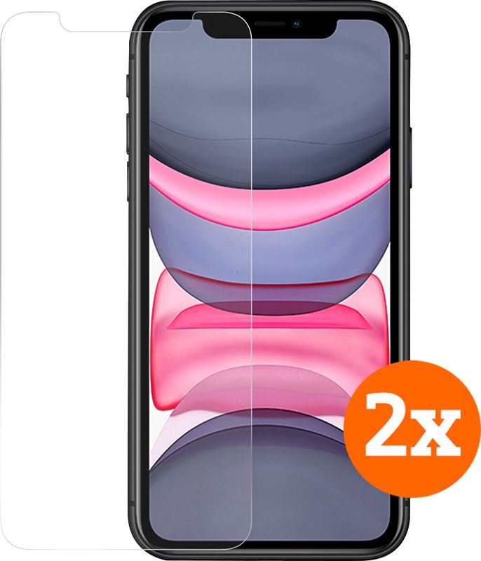 Foto van Bluebuilt apple iphone 11 / xr screenprotector glas duo pack