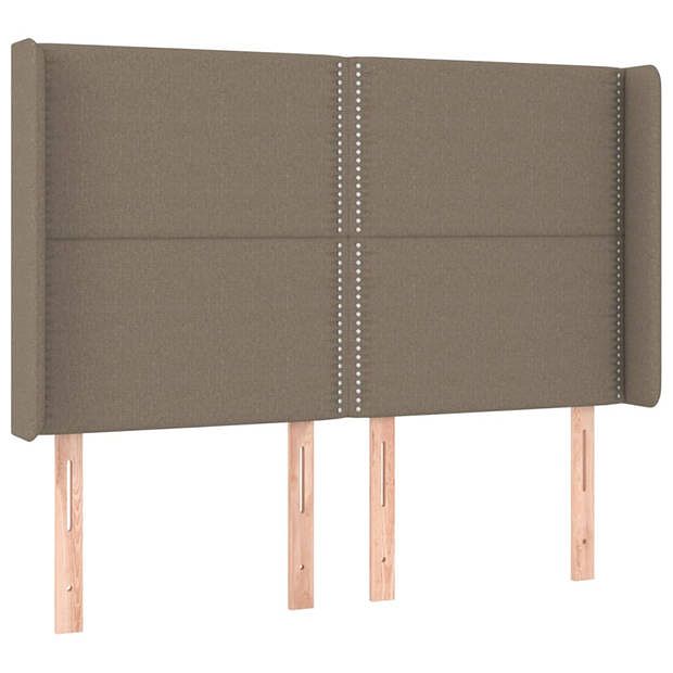 Foto van Vidaxl hoofdbord met randen 147x16x118/128 cm stof taupe