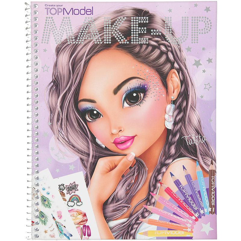 Foto van Top model kleurboek make-up meisjes 24 x 19,5 cm papier paars