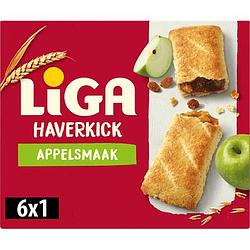 Foto van Liga haverkick koekrepen appel 6 stuks 200g bij jumbo