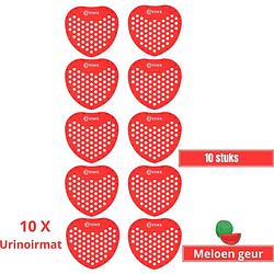 Foto van Synx tools urinoirmatje met meloen geur - urinoirmatten - 10 stuks voordeelverpakking - anti spat mat wc - toilet mat
