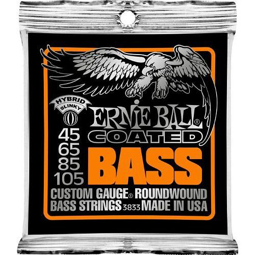 Foto van Ernie ball 3833 coated bass hybrid slinky 45- 105 snarenset