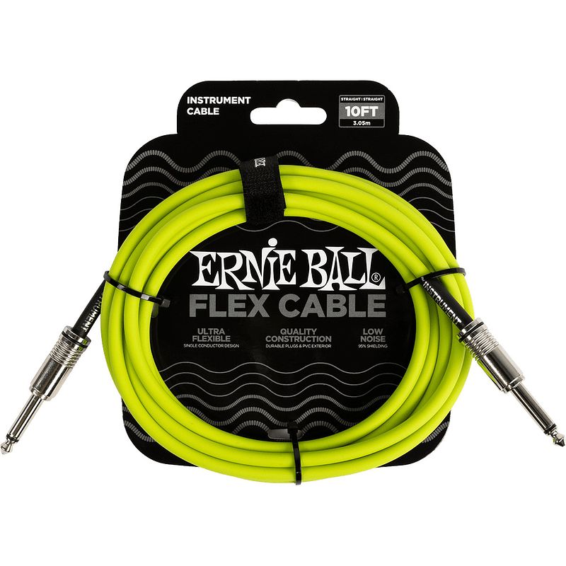 Foto van Ernie ball 6414 flex 3 meter instrumentkabel neon geel