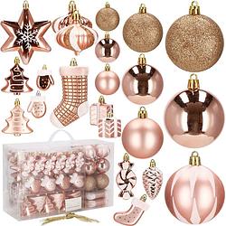 Foto van Kerstballen 77 stuks rosé/goud