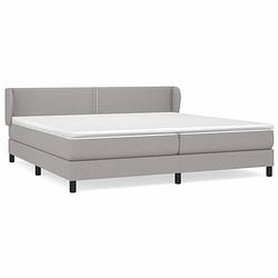 Foto van The living store boxspringbed grijs 203x203x78/88 cm - pocketvering matras - middelharde ondersteuning