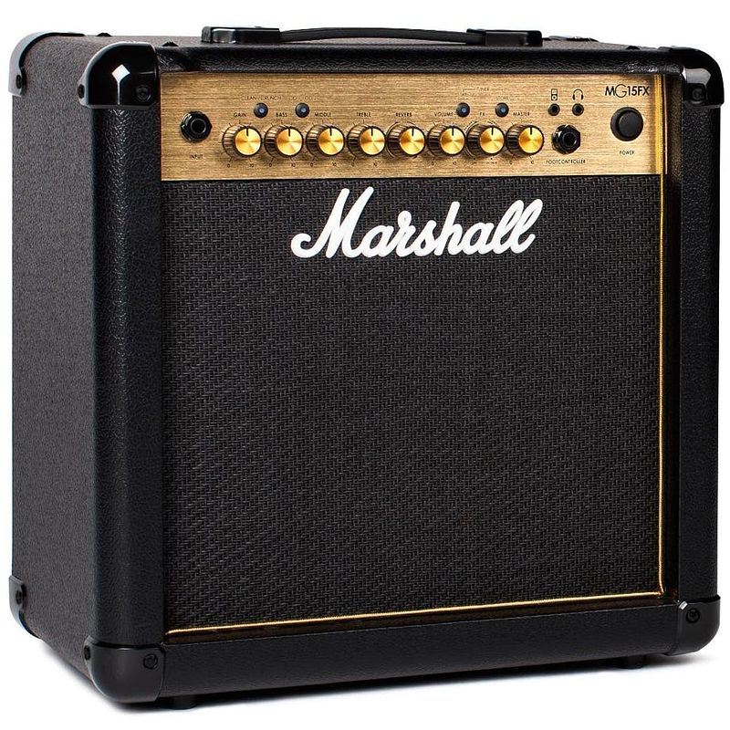 Foto van Marshall mg15gfx gold 15 watt transistor gitaarversterker combo