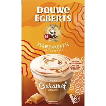 Foto van Douwe egberts latte caramel oploskoffie 8 stuks bij jumbo