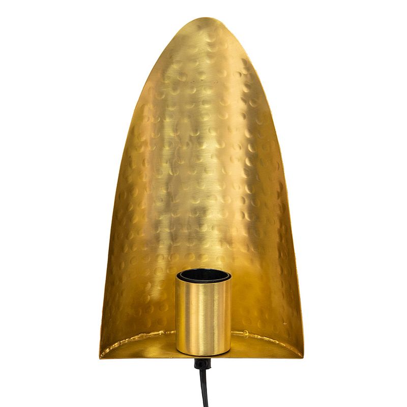 Foto van Haes deco - wandlamp - dramatic chic - stijlvolle lamp, 16x7x25 cm - goudkleurig metaal - muurlamp, sfeerlamp