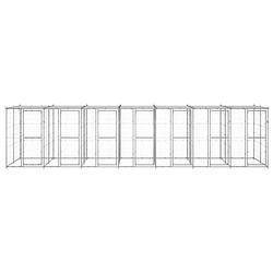 Foto van The living store hondenkennel - gegalvaniseerd staal - 770 x 220 x 180 cm - draadgaas