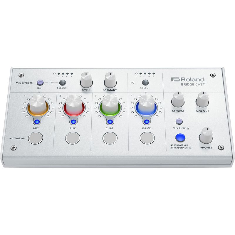 Foto van Roland bridge cast ice white gaming audio mixer