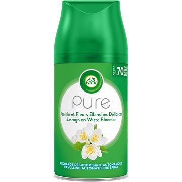 Foto van Air wick pure fresh automatische spray luchtverfrisser pure jasmijn en witte bloemen navulling 250ml bij jumbo