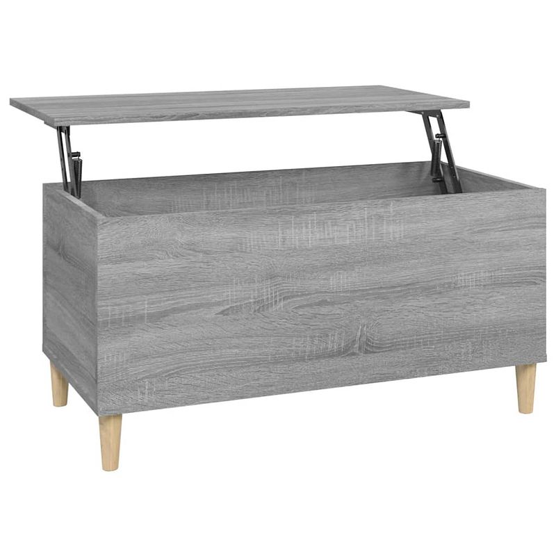 Foto van The living store salontafel lift top - grijs sonoma eiken - 90 x 44.5 x 45 cm - duurzaam materiaal