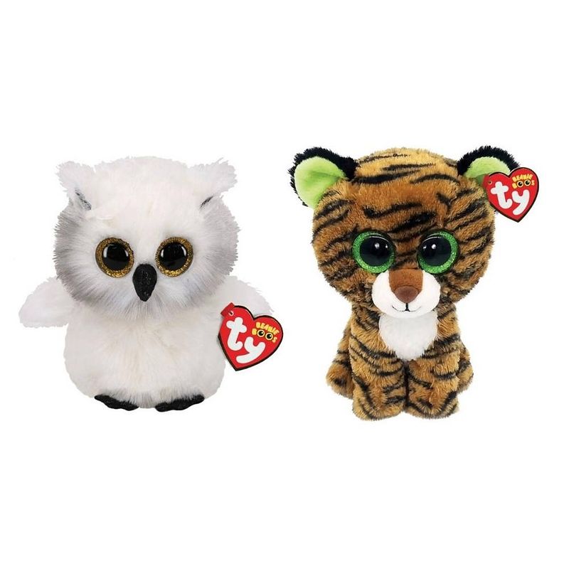 Foto van Ty - knuffel - beanie boo's - ausitin owl & tiggy tiger