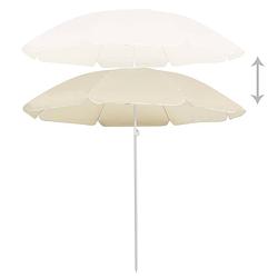 Foto van The living store parasol zandkleurig polyester/staal - 200cm hoogte - 180cm booglengte - weer- en uv-bestendig