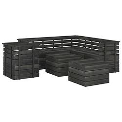 Foto van Vidaxl 8-delige loungeset pallet massief grenenhout donkergrijs