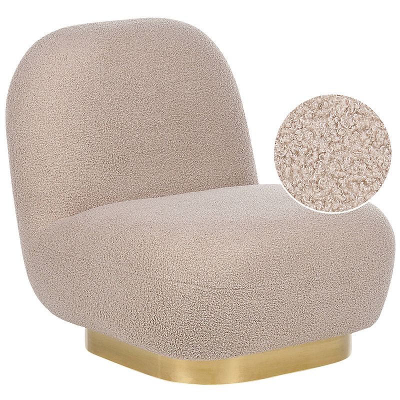 Foto van Beliani loviisa - fauteuil-beige-bouclé