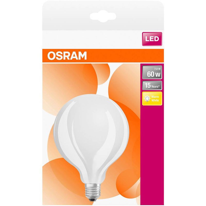 Foto van Osram 4058075269866 led-lamp energielabel e (a - g) e27 globe 6.5 w warmwit (ø x l) 124 mm x 168 mm 1 stuk(s)