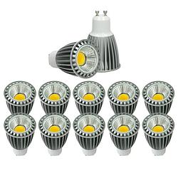 Foto van Ecd germany 10-pack gu10 cob spot 9w - ca. 552 lumen - vervangt 60w halogeenlamp - 60º stralingshoek - koelwitte 6000k