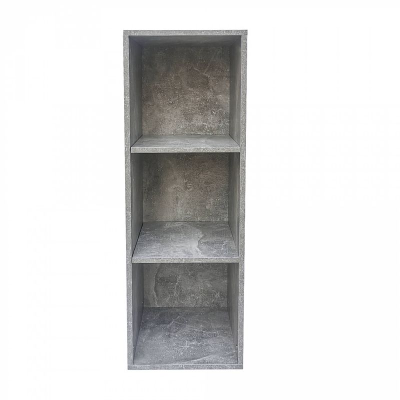 Foto van Vakkenkast vakkie 3 open vakken opbergkast - boekenkast - wandkast - industrieel grijs beton