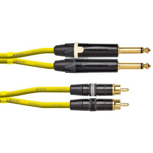 Foto van Cordial ceon dj plug rca 1.5 y 6.3 mm ts jack - rca kabelset