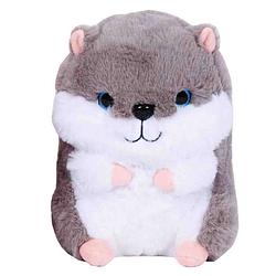 Foto van Pluche speelgoed knuffeldier grijze hamster van 19 cm - knuffeldier