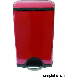 Foto van Simplehuman - classic afvalemmer, rechthoekig, 50 l, rood - simplehuman