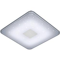 Foto van Led plafondlamp - trion sumoran - 30w - aanpasbare kleur - dimbaar - afstandsbediening - vierkant - mat wit - acryl