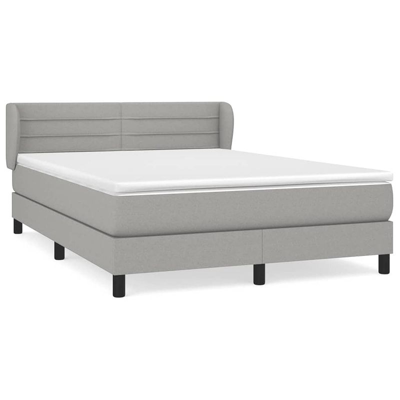 Foto van The living store boxspringbed - comfort - bed - 193x147x78/88 cm - lichtgrijs - pocketvering matras