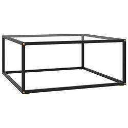 Foto van Vidaxl salontafel met gehard glas 80x80x35 cm zwart