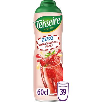 Foto van Teisseire kids zero suiker vanilla strawberry burst siroop 60cl bij jumbo